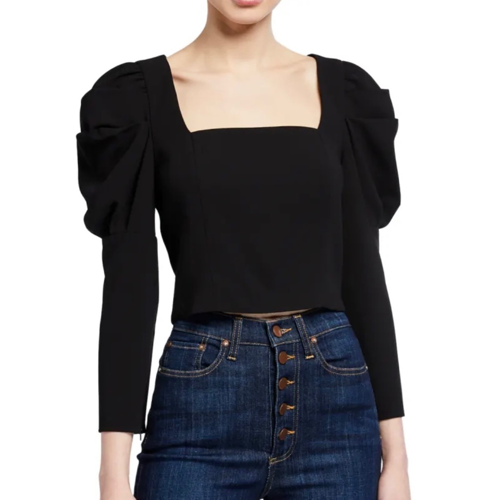 Alice + Olivia Rach Puff Sleeve Top
